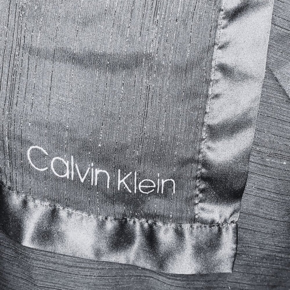 Calvin Klein Satin Border Chiffon Scarf